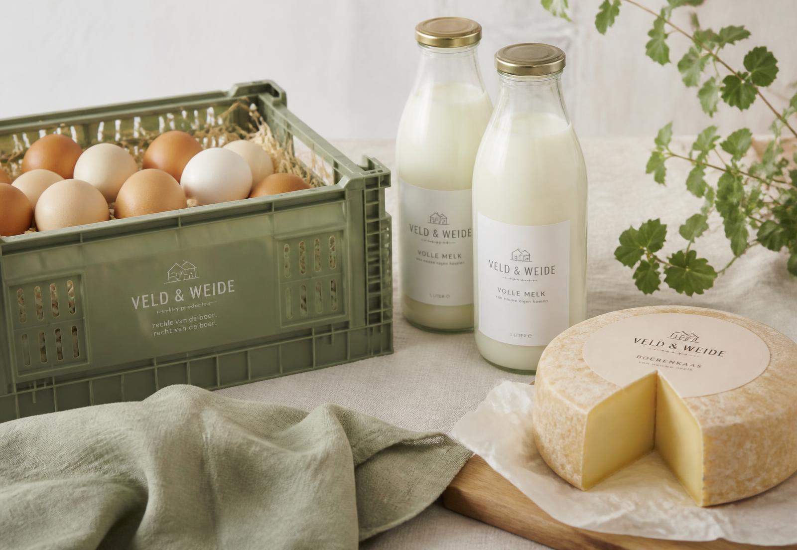 Verse eieren, melk en boerenkaas van lokale boeren